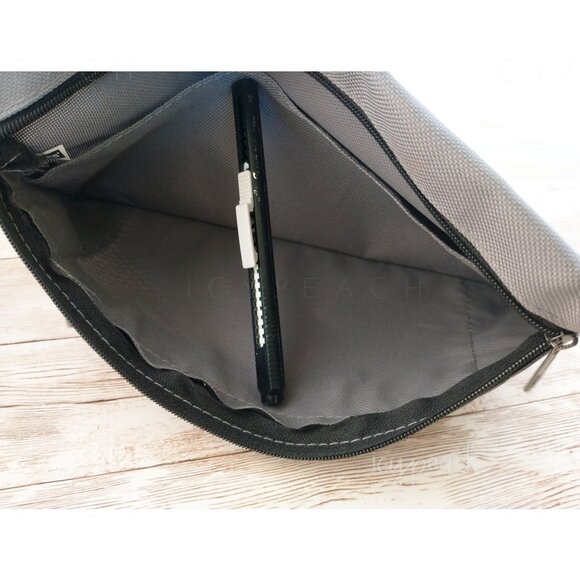 Staples 3-Ring Zipper Pouch Gray Binder Accessory Pencil Case Organizational - Picture 7 of 9